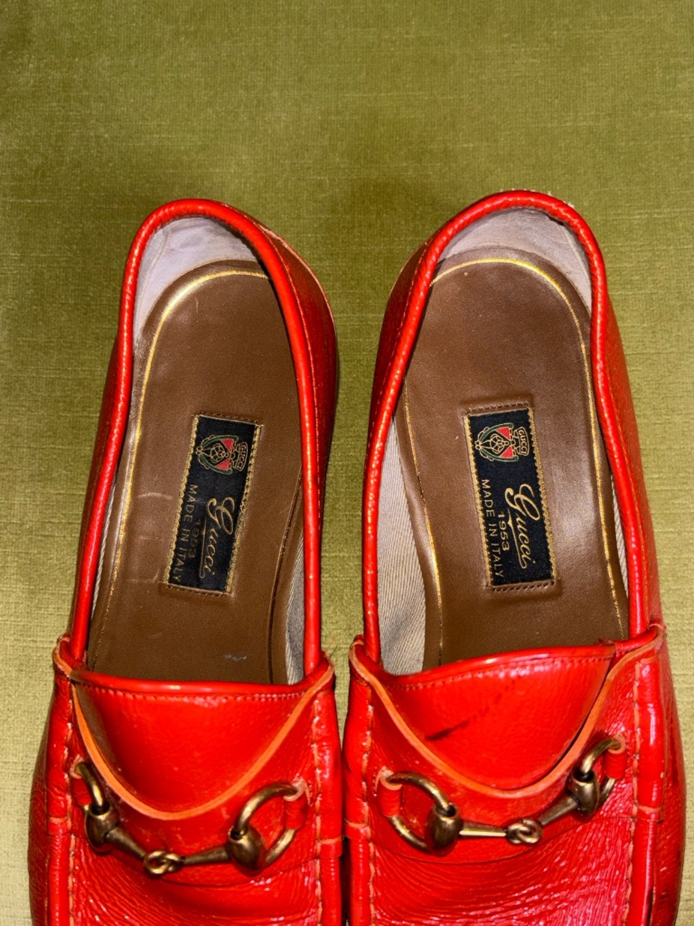 Authentic Gucci 1953 Pumpkin Patent Leather Mens Loafer Size 8 - Picture 10 of 11